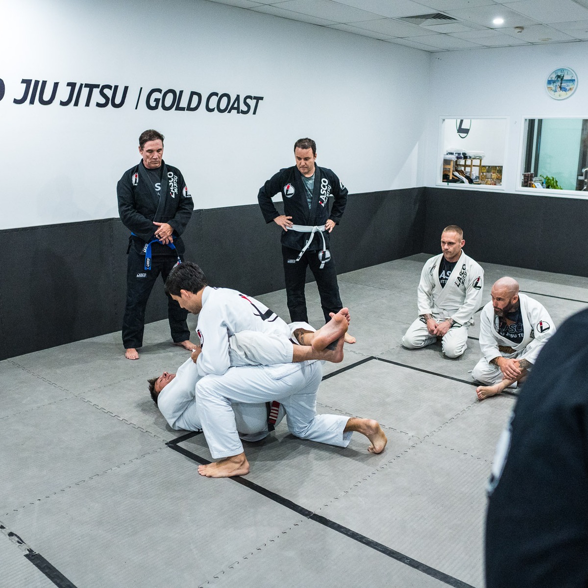 Lasco Jiu Jitsu students following a technique demonstration in Varsity Lakes
